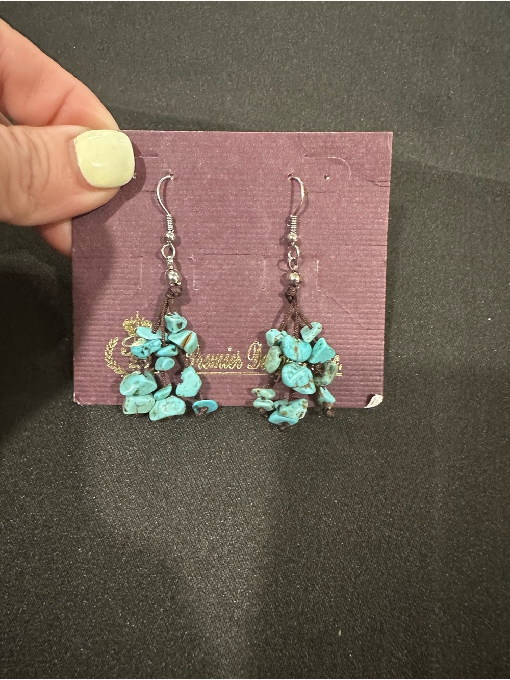 Premier Designs Turquoise Chip Drop Earrings